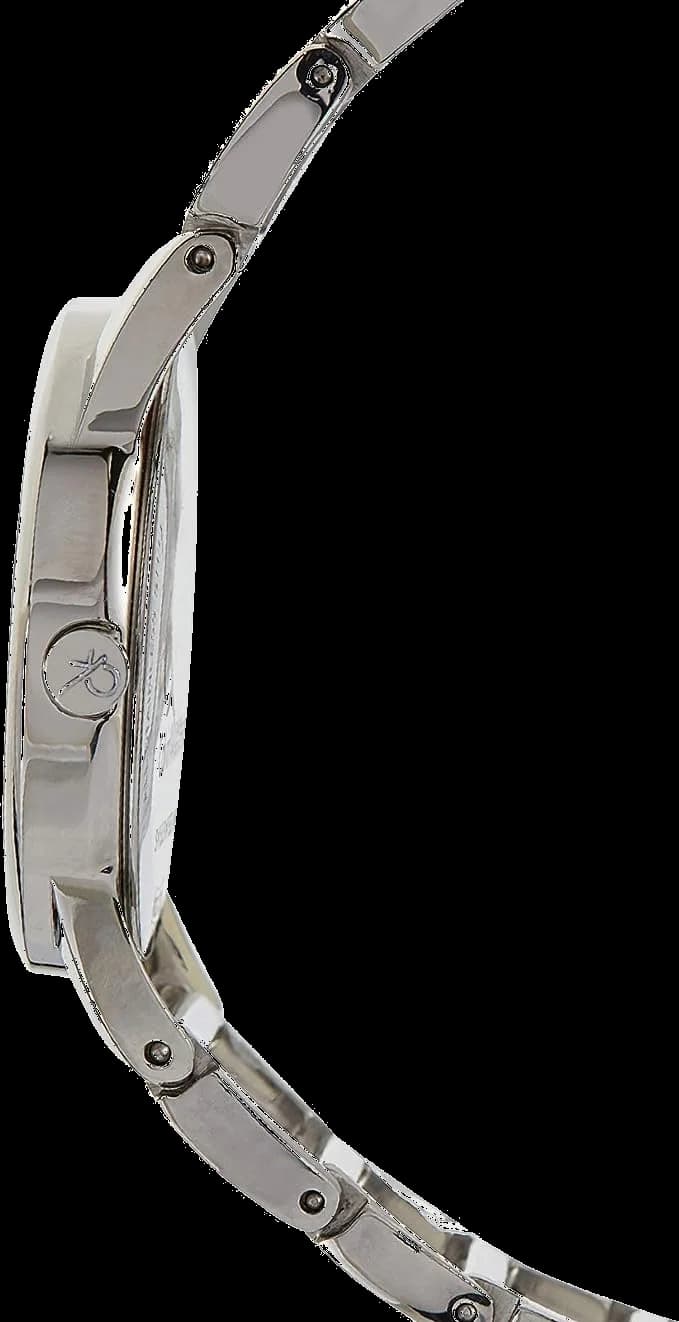 Bracelet Calvin Klein K3G23128 en acier inoxydable argenté, maillons lisses et fermoir déployant