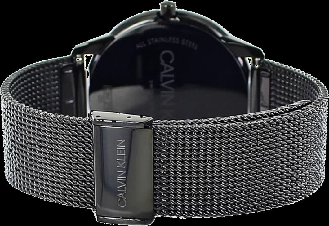 Boîtier Calvin Klein K3M214X1 en acier noir PVD, lunette lisse polie, profil fin 40mm, étanche 50m
