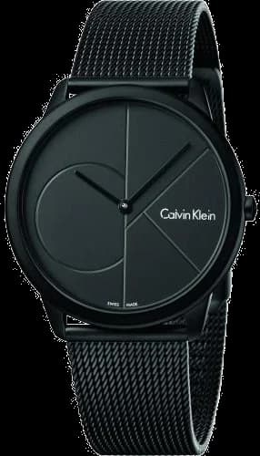 Montre Calvin Klein K3M524B1 au cadran noir minimaliste et acier brossé, style épuré contemporain