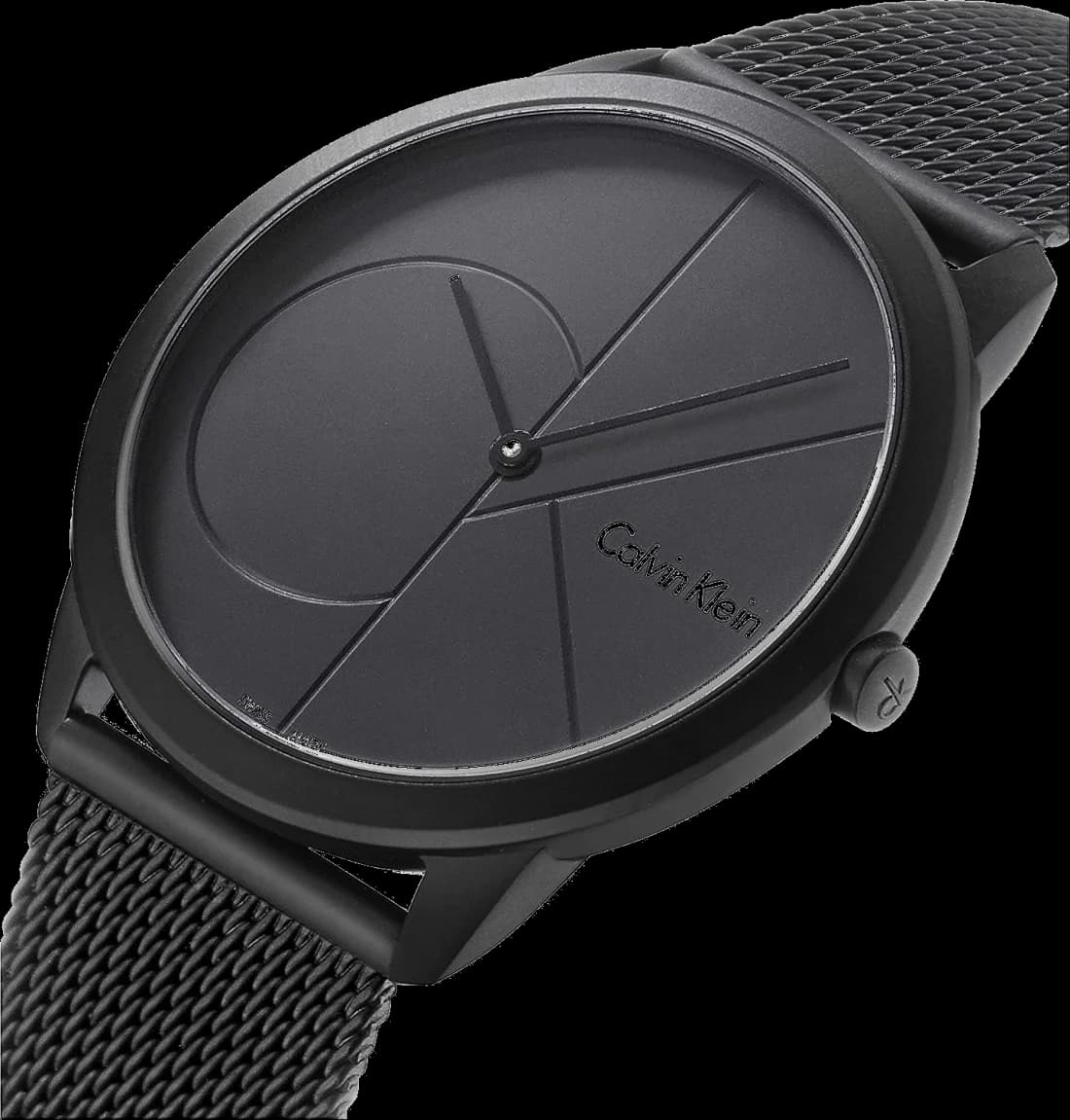 Cadran Calvin Klein K3M524B1 aux index bâtons argentés et aiguilles fines, sans date, pureté design