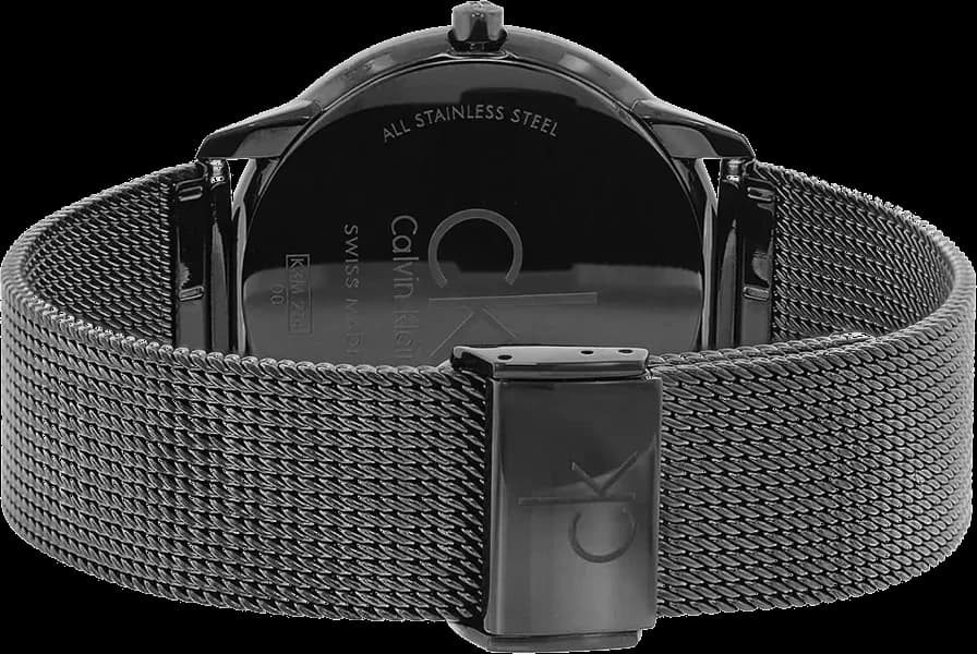 Montre Calvin Klein K3M524B1 en Acier Noir et Maille Milanaise vue 4