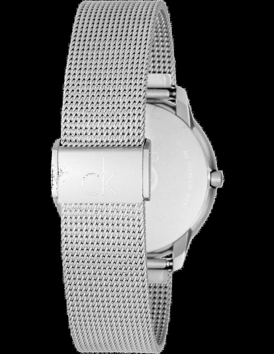 Cadran Calvin Klein K3N23121 au design épuré, aiguilles argentées et index bâtons, sans complications, lisibilité parfaite