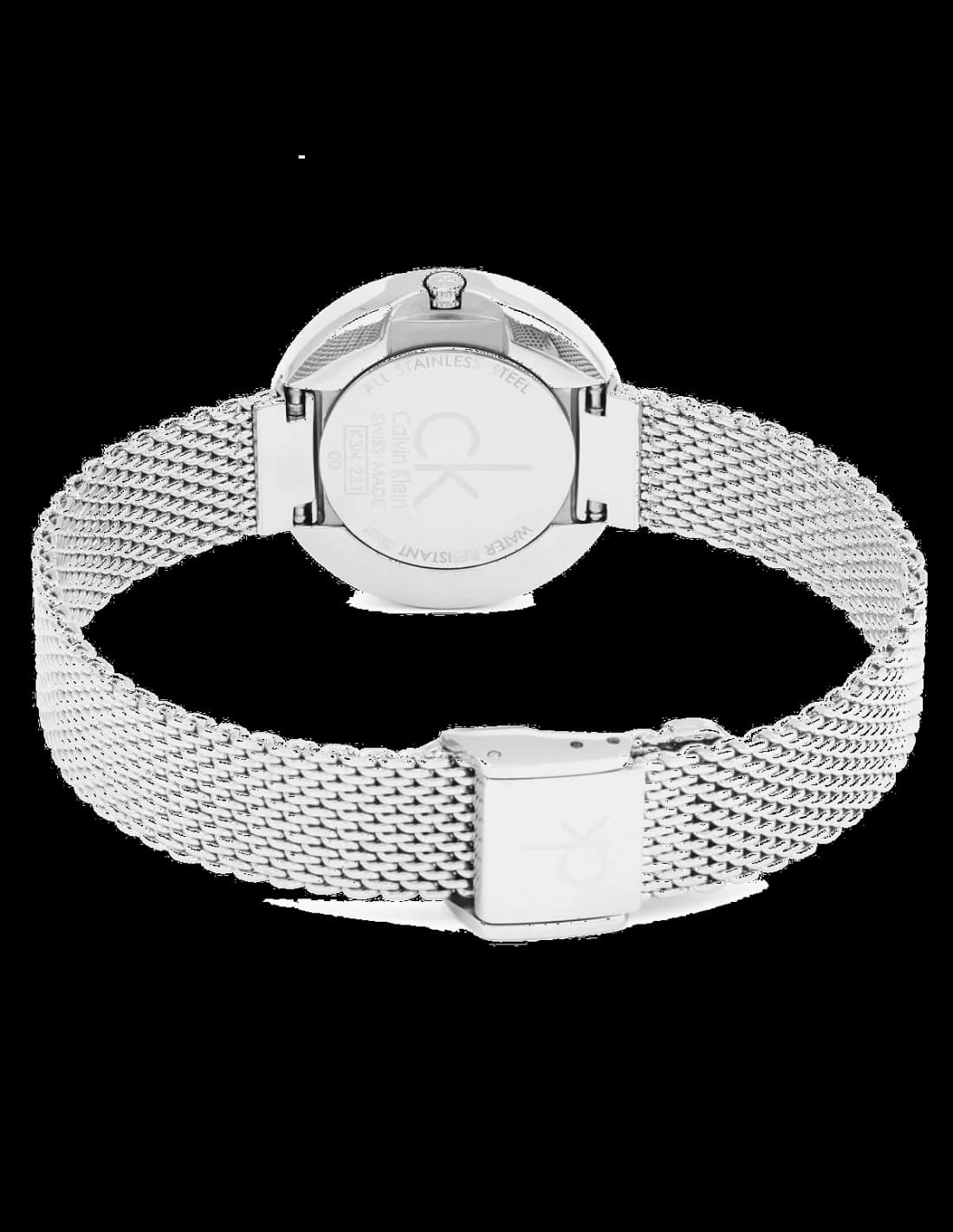 Montre Femme Calvin Klein Firm K3N23126 Acier Poli Cadran Noir Maille Milanaise vue 2