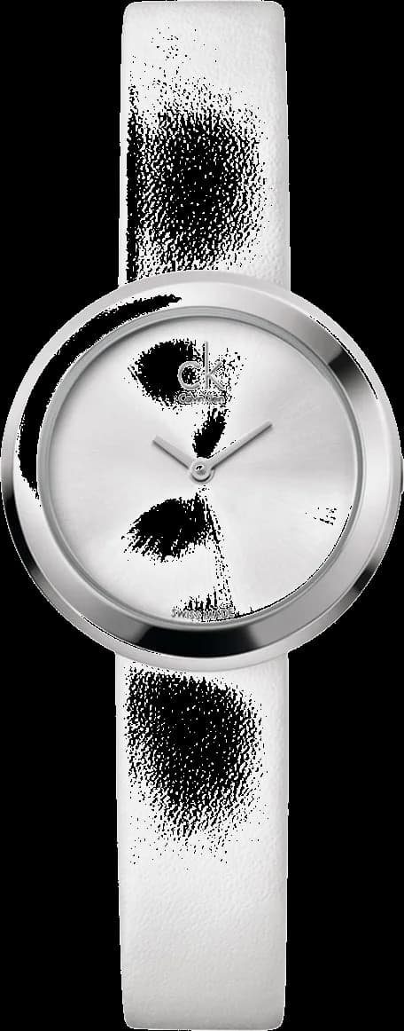 Montre Calvin Klein K3N231L6 au cadran blanc minimaliste et aiguilles argentées, élégance intemporelle
