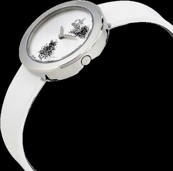 Cadran Calvin Klein K3N231L6 blanc épuré avec index bâtons et aiguilles fines, design sobre et chic
