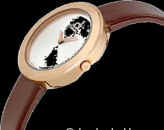 Cadran Calvin Klein K3N236G6 blanc épuré avec index bâtons et aiguilles dorées, date à 3h
