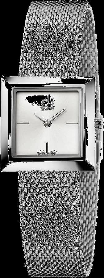 Montre Calvin Klein K3R23126 au cadran argenté avec index bâtons, style minimaliste chic