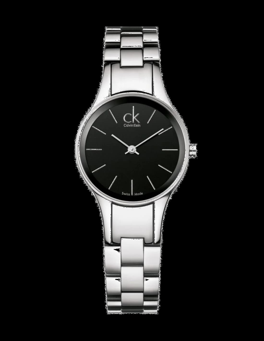Montre Calvin Klein K4323130 avec cadran blanc et aiguilles argentées, style minimaliste élégant