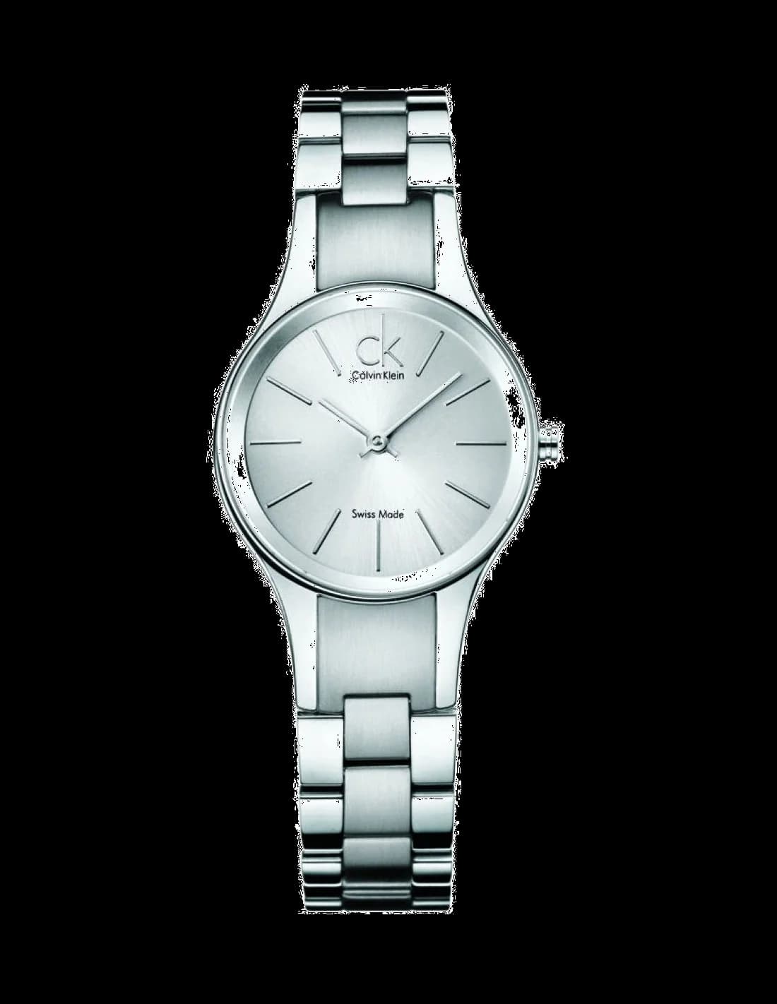 Montre Calvin Klein K4323185 au cadran argenté soleillé, acier poli, style minimaliste et élégant