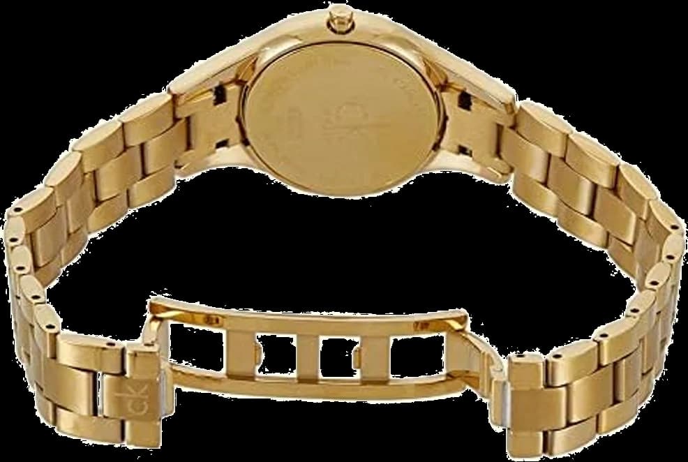 Bracelet Calvin Klein K4323212 acier doré avec maillons polis, fermoir déployant, élégant et confortable