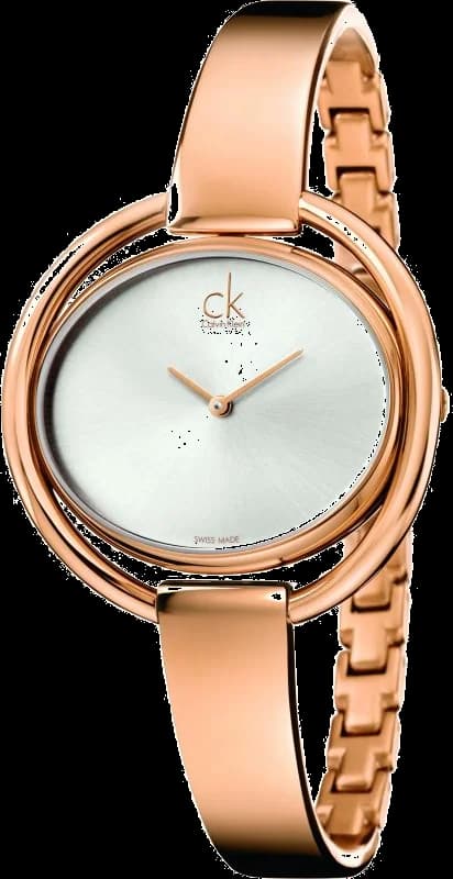 Montre Calvin Klein K4F2N616 avec cadran blanc nacré et index bâtons dorés sur fond ovale