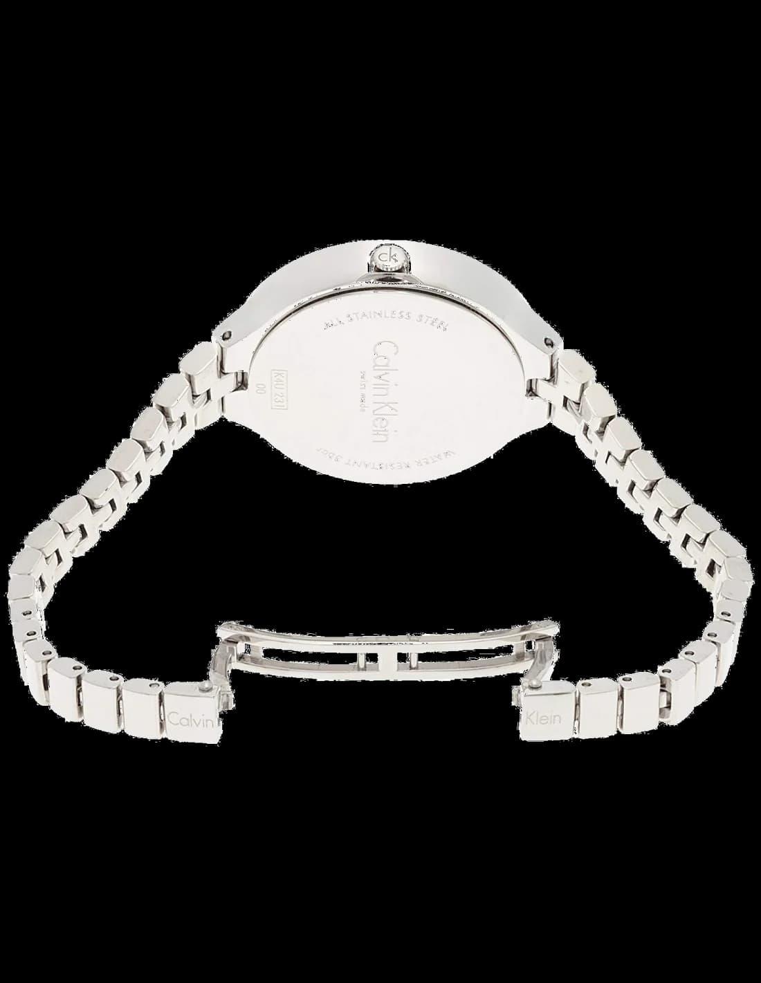 Cadran Calvin Klein K4U23121 avec index bâtons et aiguilles fines, design épuré Swiss Made