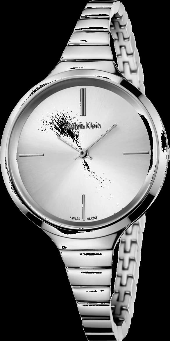 Montre Calvin Klein K4U23126 avec cadran blanc et aiguilles argentées, design minimaliste élégant