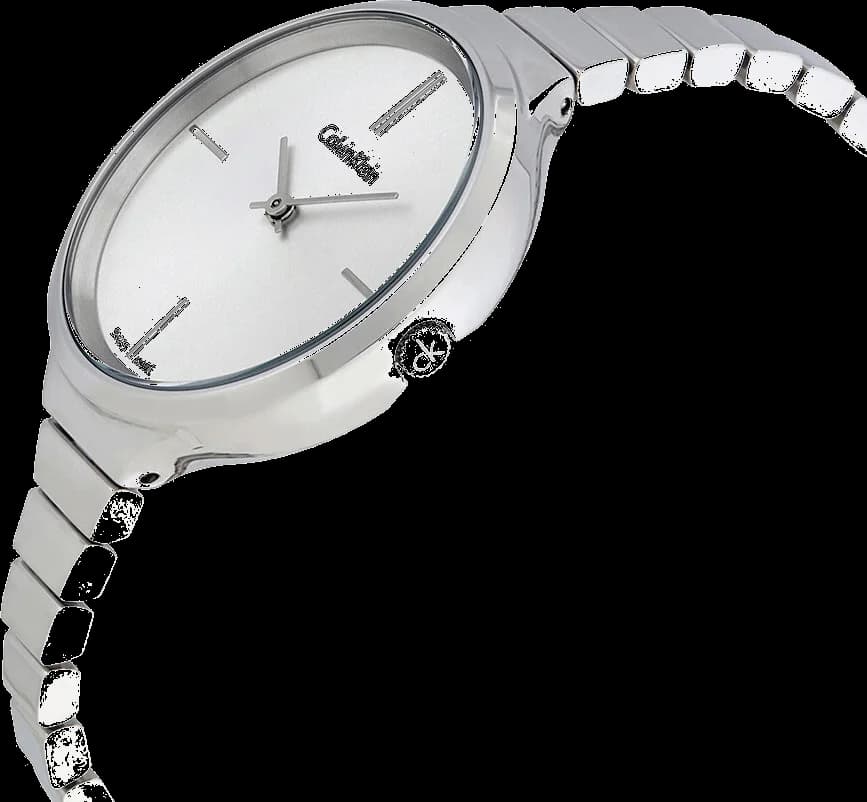 Cadran Calvin Klein K4U23126 avec index bâtons et aiguilles fines, signature CK à 12h, style épuré