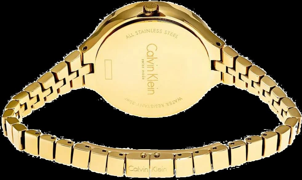 Bracelet Calvin Klein K4U23526 en acier inoxydable doré, maillons lisses et fermoir déployant