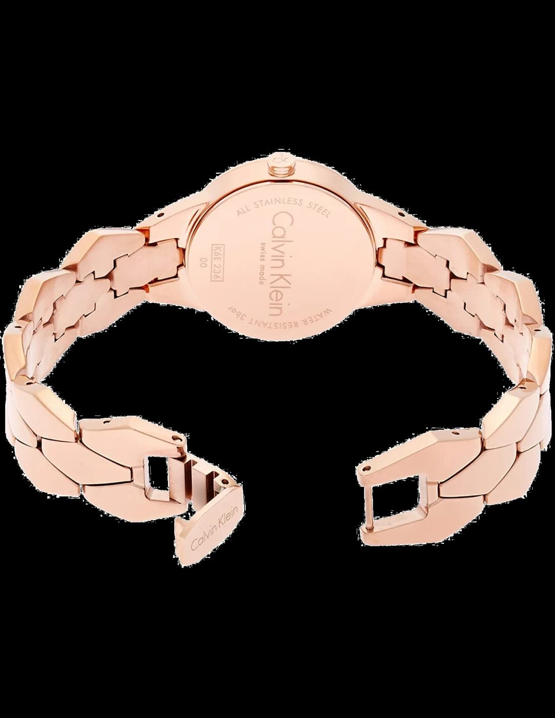 Bracelet Calvin Klein K6E23646 snake en acier or rose, maillons souples et élégants, fermoir déployante