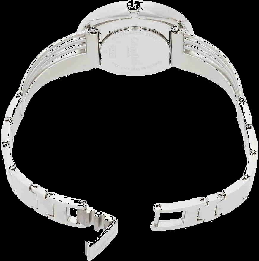 Boîtier Calvin Klein K6S2N116 rond en acier inoxydable argenté et verre minéral
