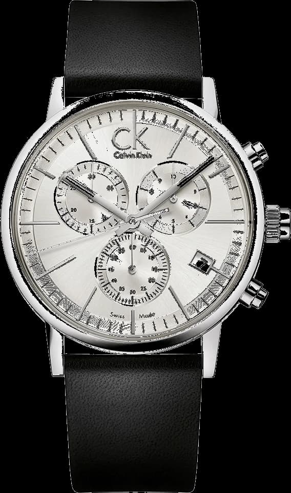 Montre Calvin Klein K7627120 au cadran noir texturé, index bâtons argentés et trotteur rouge contrastant