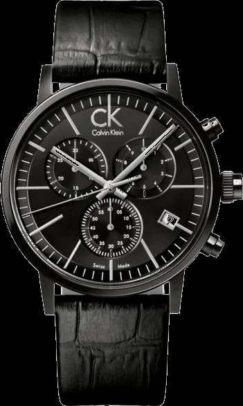 Montre Calvin Klein K7627401 Chronographe en Cuir Noir 42mm