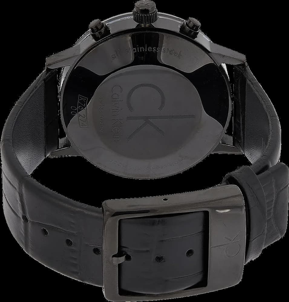 Montre Calvin Klein K7627401 Chronographe en Cuir Noir 42mm vue 3