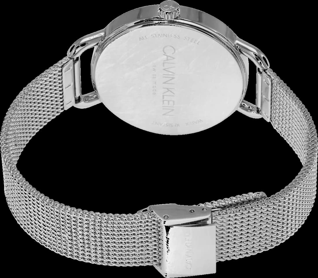Bracelet Calvin Klein K7B23121 en maille milanaise argentée, finition lisse et boucle déployante