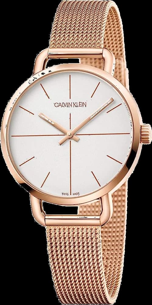 Montre Calvin Klein K7B23626 au cadran blanc et boîtier en acier doré, style minimaliste chic