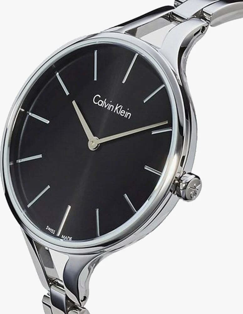 Bracelet Calvin Klein K7E23141 en acier inoxydable noir avec fermoir déployant et finitions lisses