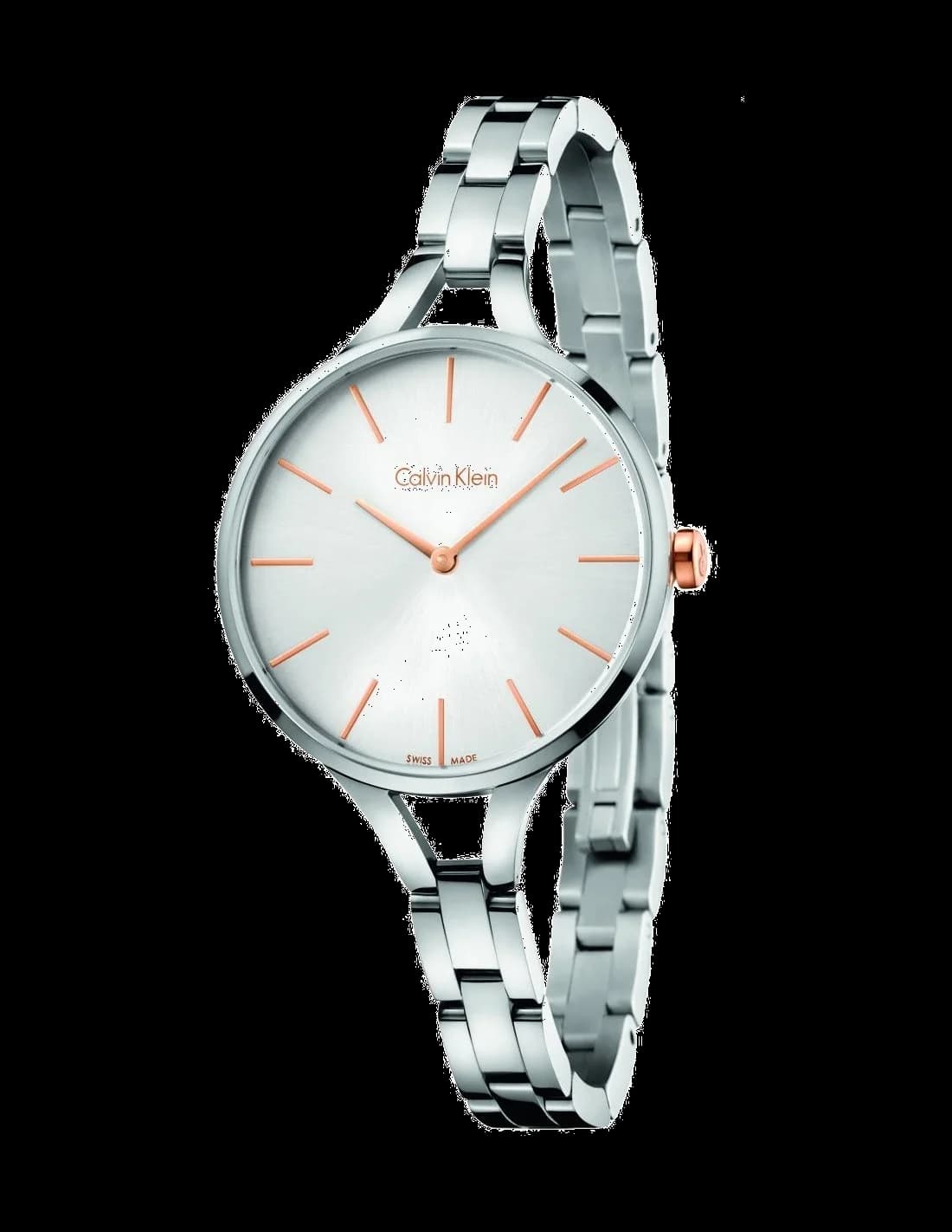 Montre Calvin Klein K7E23B46 au cadran noir minimaliste, aiguilles argentées et finition polie, style chic et sobre