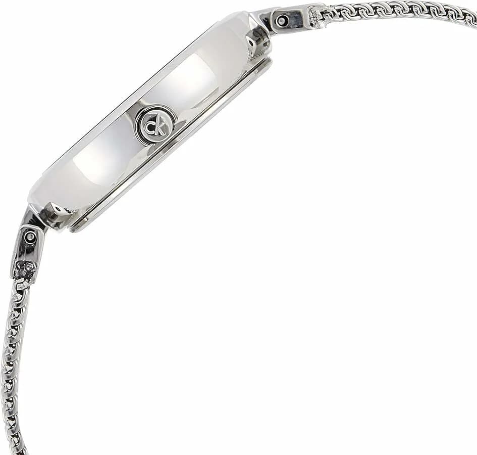 Bracelet Calvin Klein K8G23126 maille milanaise argentée, finition lisse, boucle déployante signée, ajustable et confortable