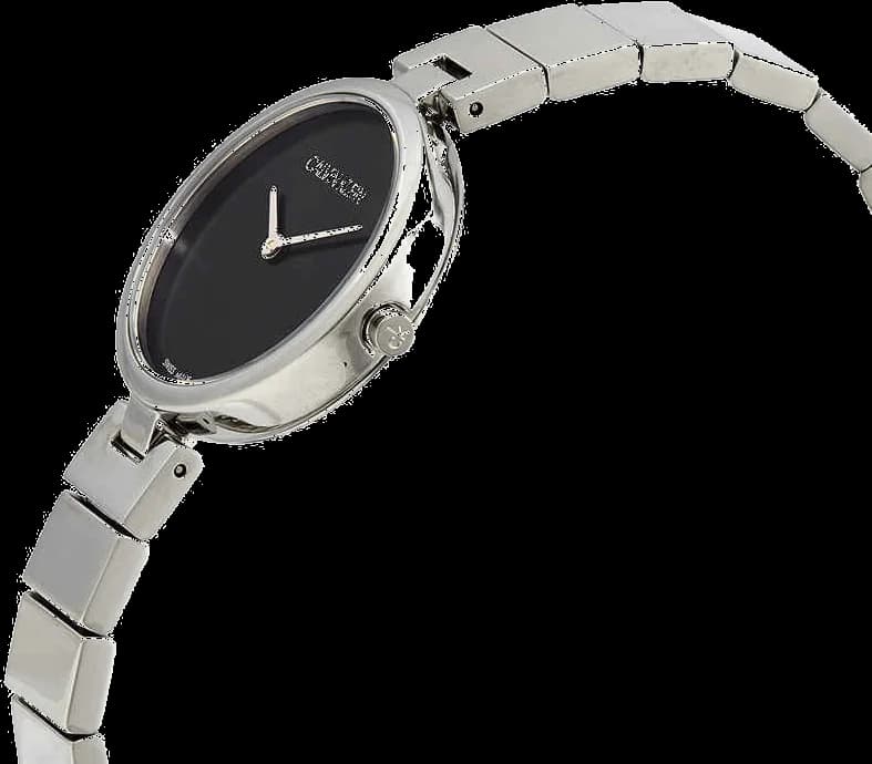 Cadran Calvin Klein K8G23141 aux index bâtons polis et aiguilles luminescentes, date à 3h
