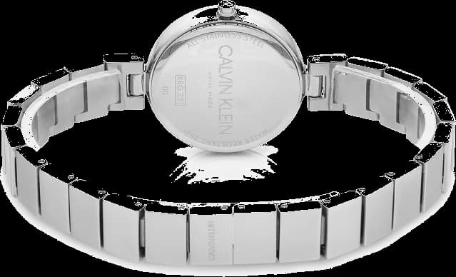 Bracelet Calvin Klein K8G23141 en acier inoxydable poli à maillons lisses, fermoir déployant double sécurité