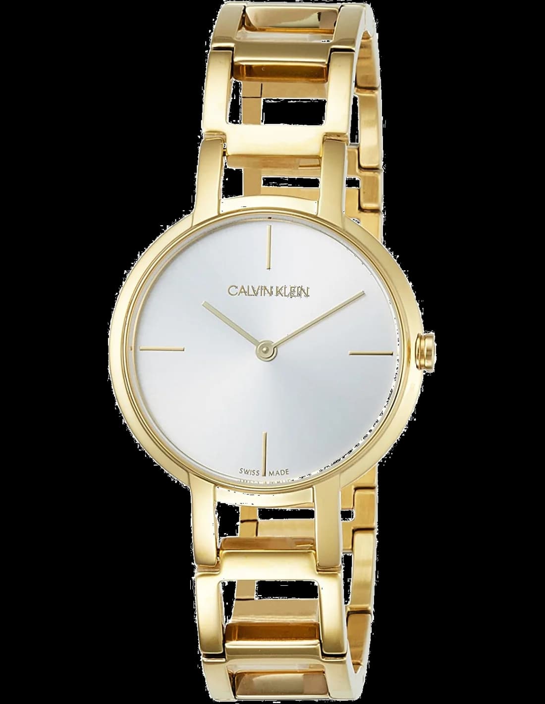 Montre Calvin Klein K8N23546 avec cadran blanc et boîtier doré, style épuré et élégant