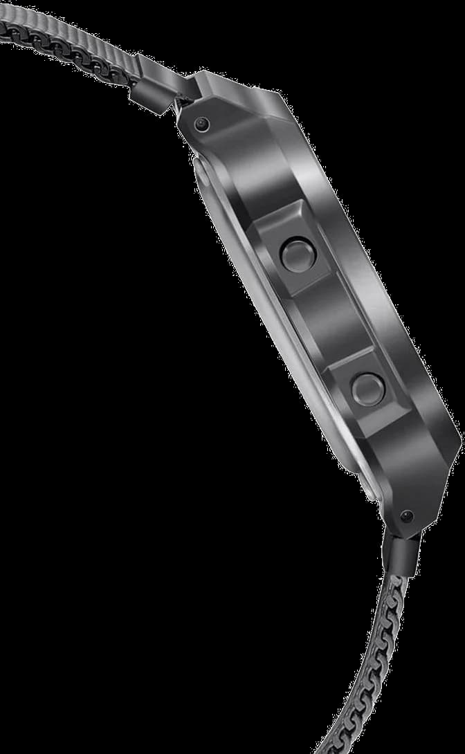 Bracelet Casio A168WEMB-1BDF en maille milanaise noire ajustable, fermoir sécurisé, confortable