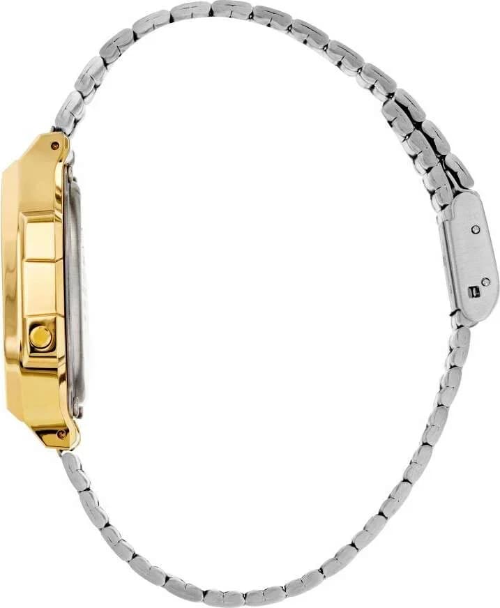 Bracelet Casio A168WG-9EF en acier inoxydable doré, maillons ajustables pour un confort optimal