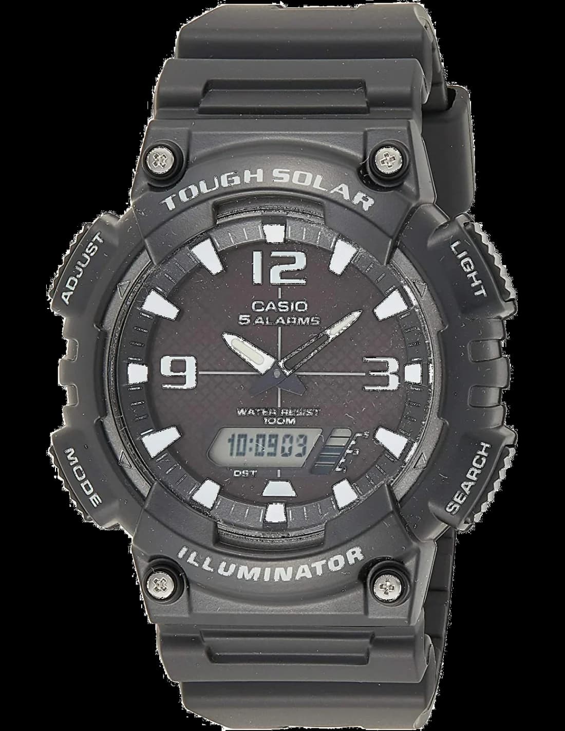 Montre Casio AQ-S810W-1A4VEF noire avec cadran mixte analogique-digital et affichage sportif
