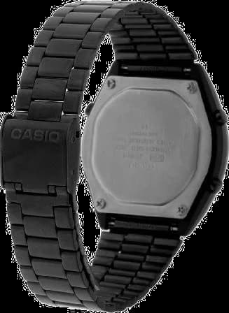 Cadran Casio B640WB-1BEF avec affichage numérique, boutons latéraux et rétroéclairage