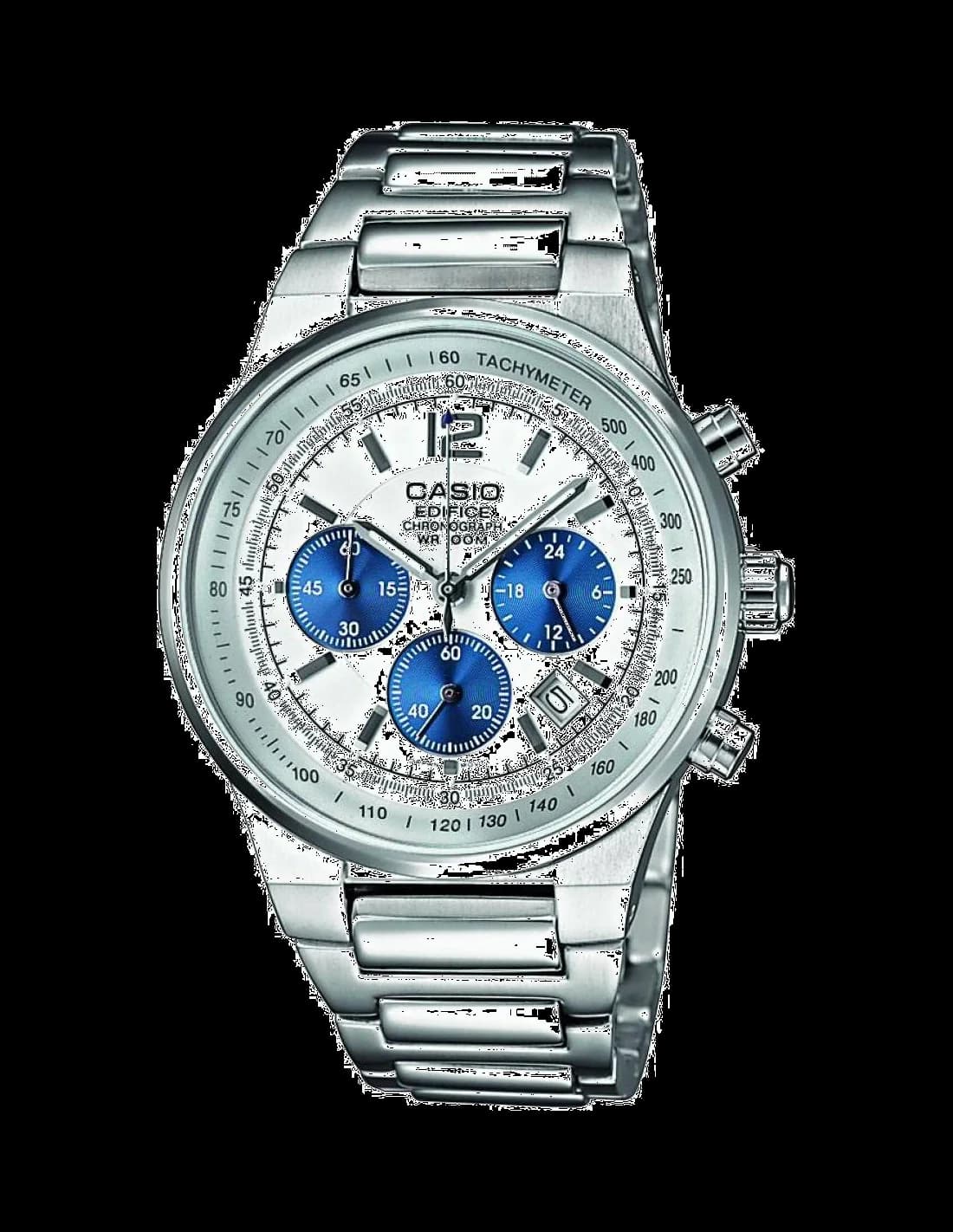 Montre homme Casio EF-500D-7AVEF, cadran blanc acier Edifice