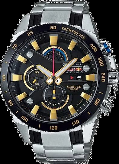 Montre Casio EFR-540RB-1AER montre argentée au design sportif avec cadran noir et accents rouges Red Bull