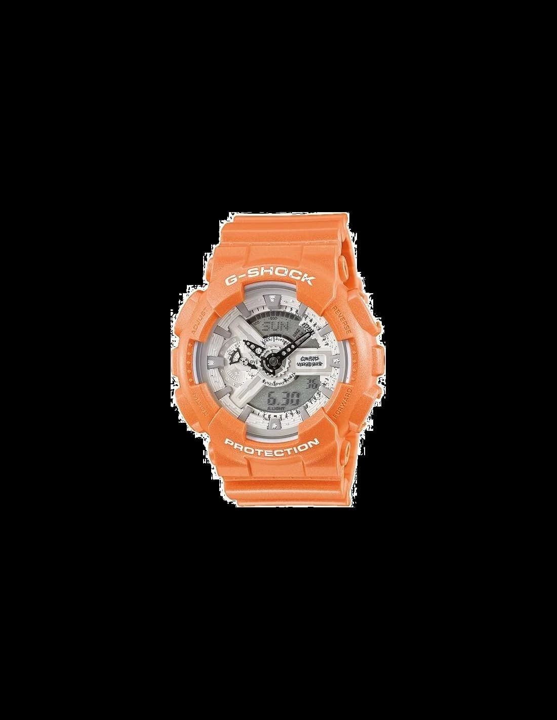 Montre homme Casio GA-110SG-4AER, cadran bicolore, bracelet orange résine