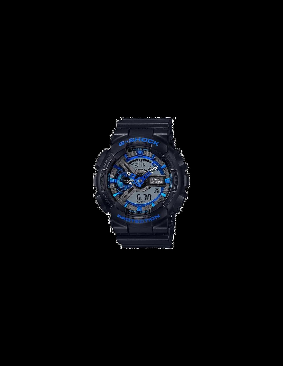 Montre Casio GA110CB-1A en noir avec cadran digital-analogique et affichage rétro-éclairé