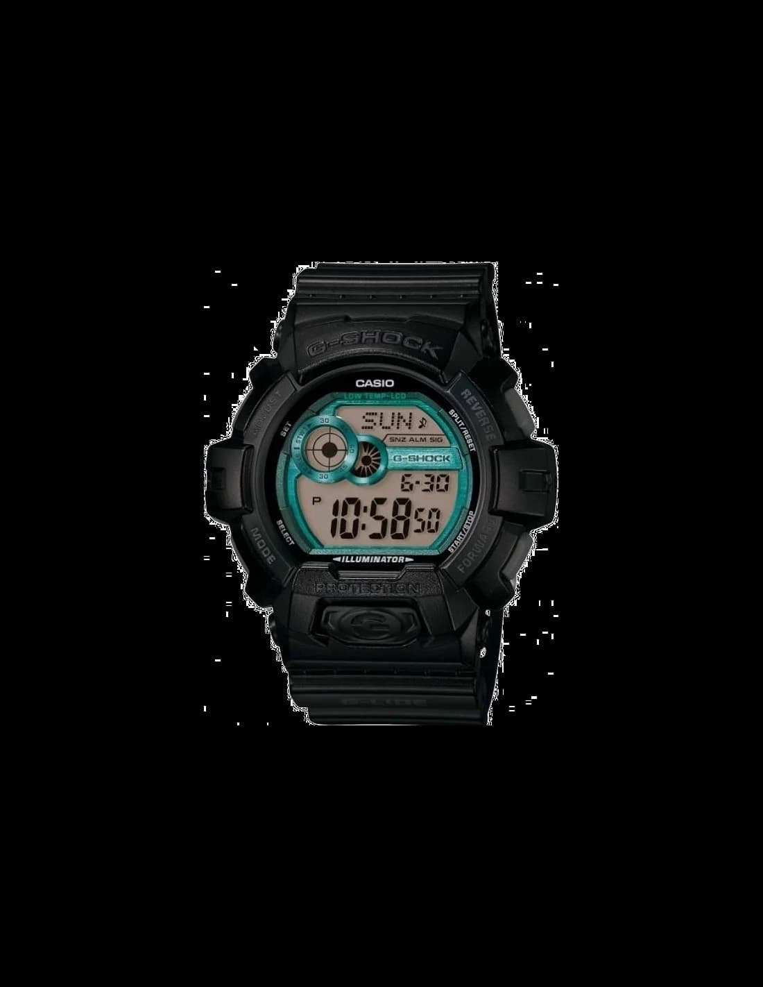 Montre Casio GLS-8900-1ER avec cadran noir et accents verts, design robuste et sportif