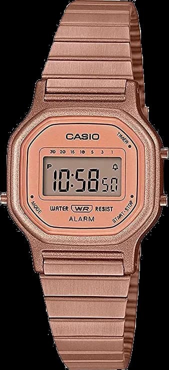 Montre Casio LA-11WR-5AEF au cadran digital rose gold et boîtier rond minimaliste