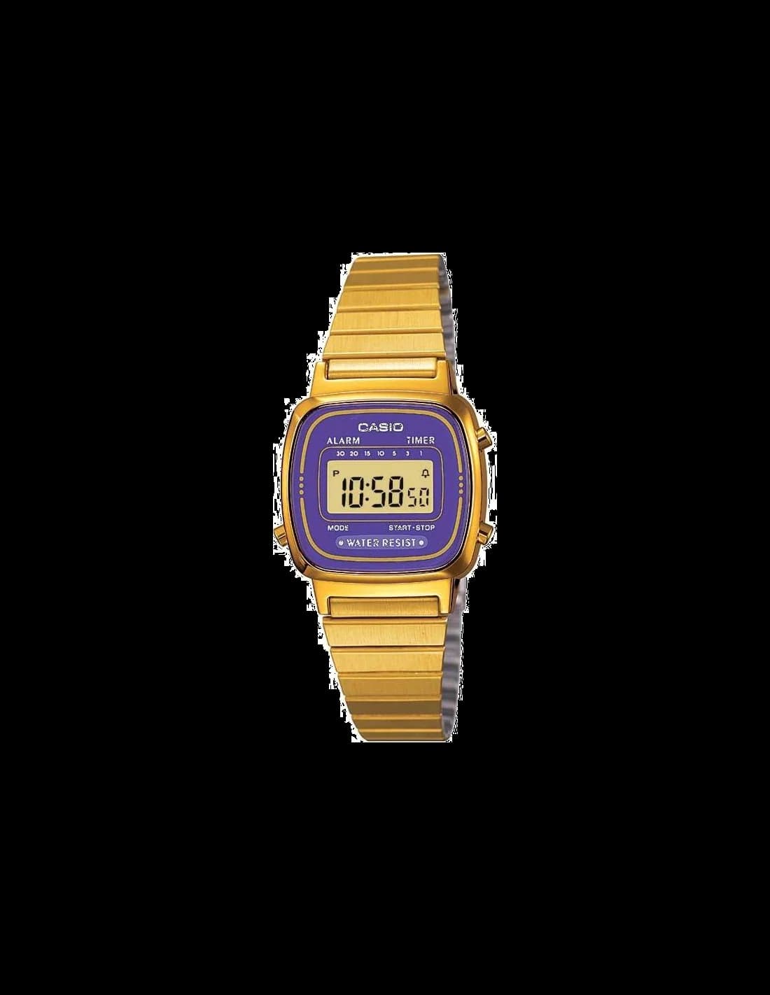 Montre Femme Casio LA670WEGA-6EF Dorée Cadran Violet