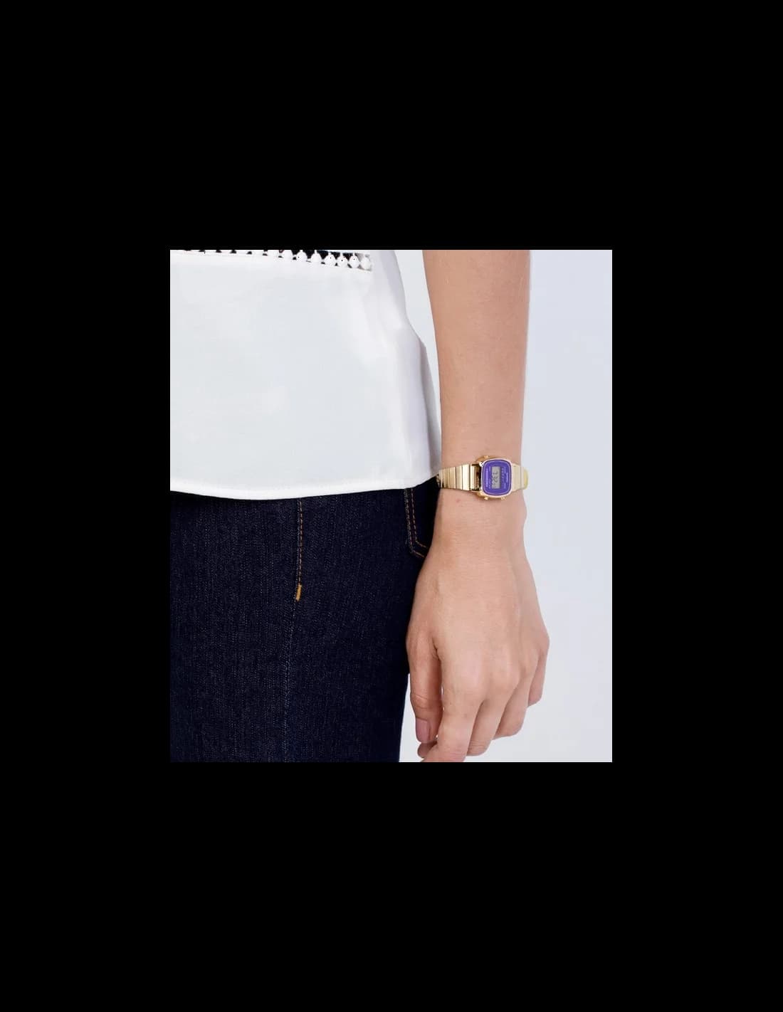 Montre Femme Casio LA670WEGA-6EF Dorée Cadran Violet vue 5