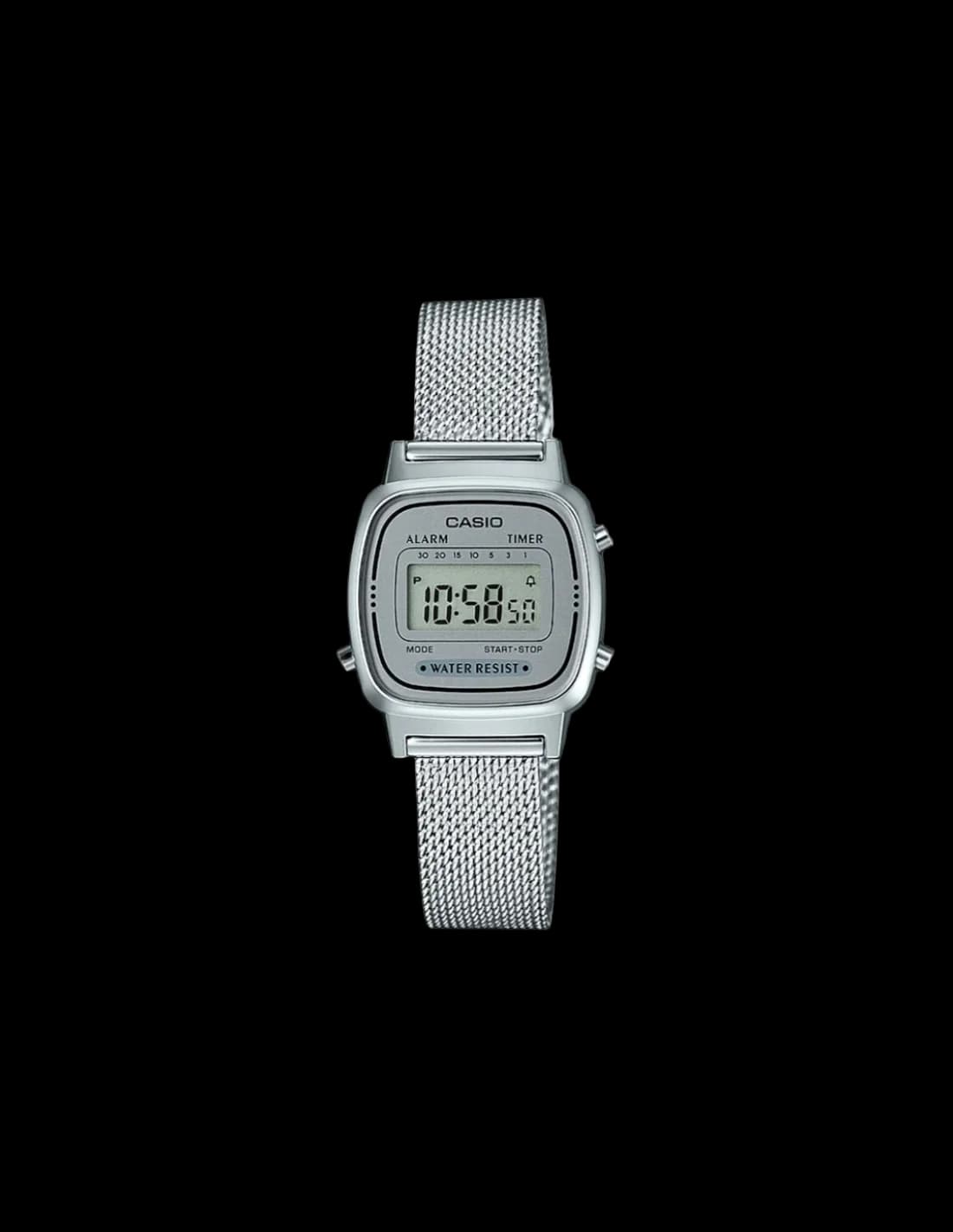 Montre Casio LA670WEM-7EF Maille Milanaise Argentée