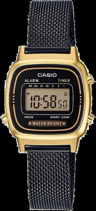 Montre Casio LA670WEMB-1EF au cadran noir digital avec affichage rétroéclairé et design vintage