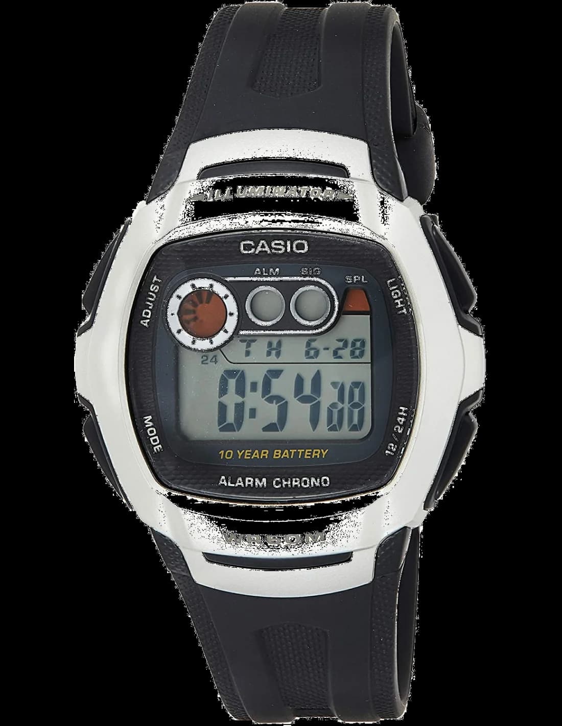 Montre Casio W-210-1AVEF noir résine, affichage digital, design sportif robuste