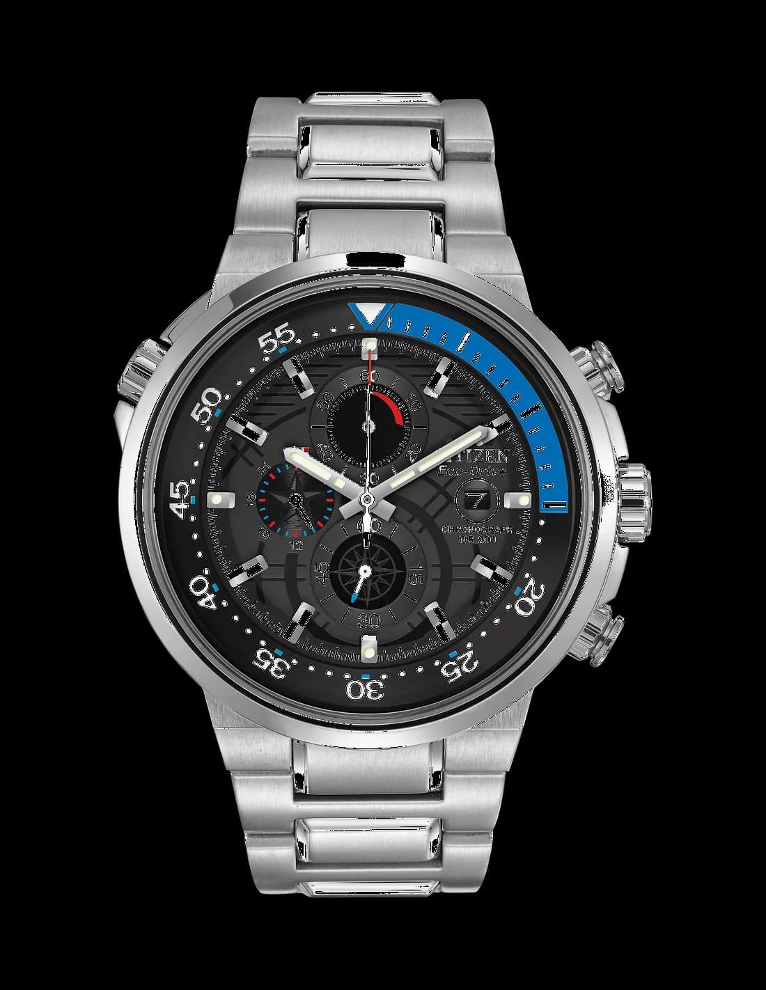 Montre Citizen CA0440-51E en acier brossé avec cadran argenté, style sport-chic et look moderne