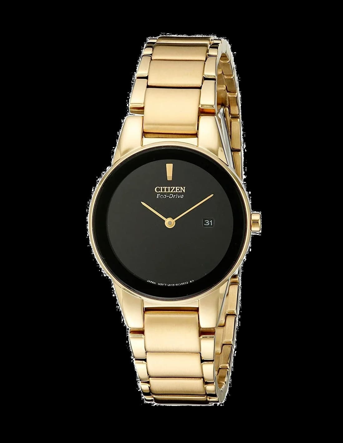 Montre Citizen GA1052-55E avec cadran noir et finition dorée, style élégant et sportif