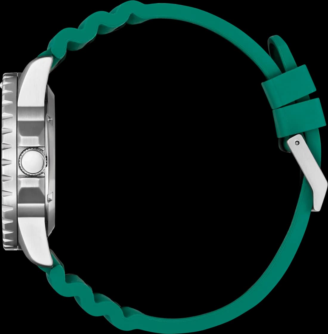 Bracelet Citizen NJ0129-10X en silicone noir texturé, boucle ardillon en acier, confortable et résistant